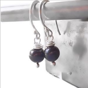 925 Sterling Silver Black pearl